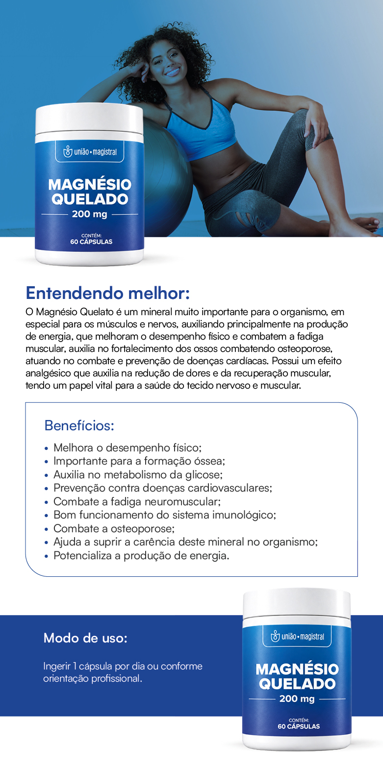 Magnésio Quelato 200mg